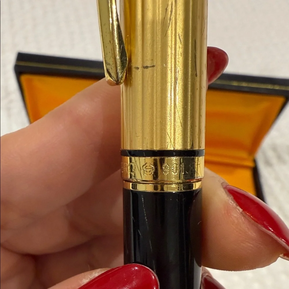 Vintage Black and Gold Pen in Elegant Case